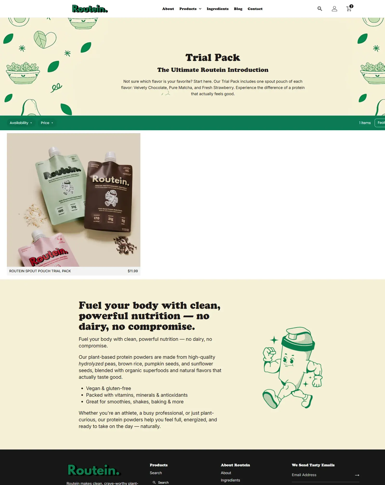 Trial pack collection page